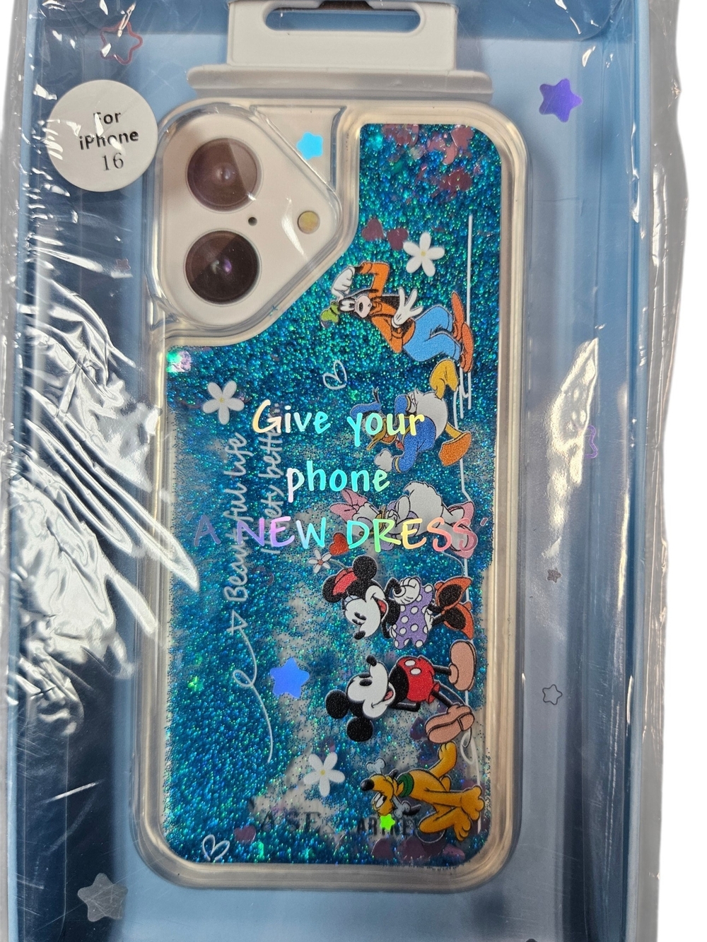 Disney Glitter Blue iPhone 16 Case - Sparkle Character Design